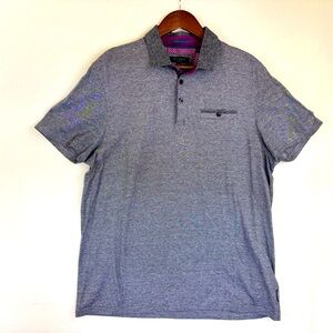 TED BAKER LONDON Men‎ Golf Polo Shirt Charcoal Grey Collar Short Sleeve Large 6